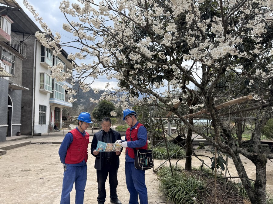 圖六為:入戶宣傳安全用電知識(shí)